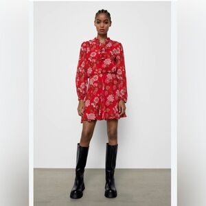 Zara Red Floral Dress